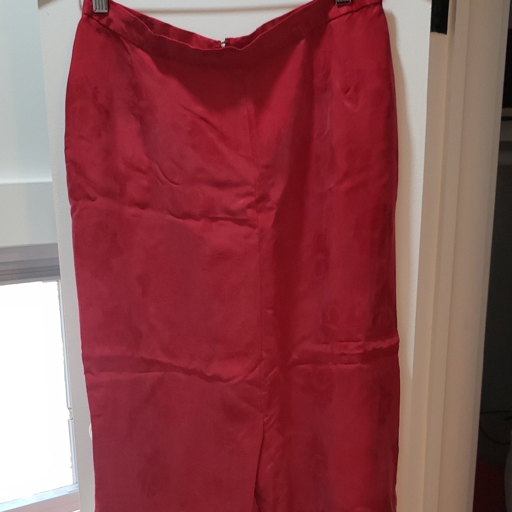 Elegant Red Midi Skirt